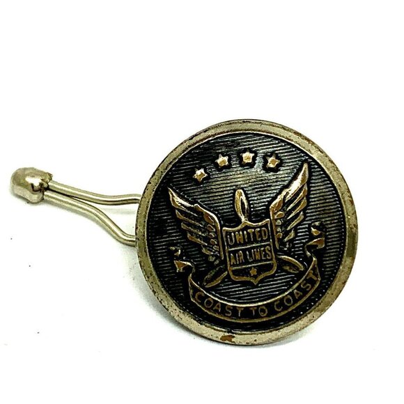 United Airlines Crew Uniform Pilot Wings Vintage 3 Cuff Buttons Coast to… - Picture 10 of 12